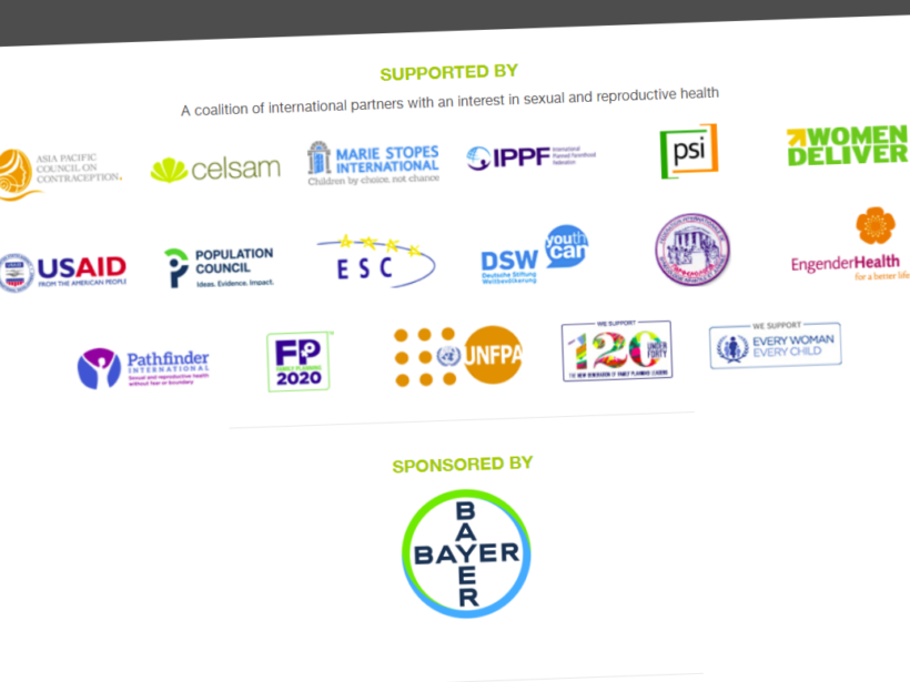 viele kleine bunte Logos verschiedenster Unternehmen. Sehr prominent das Bayer-Logo.
